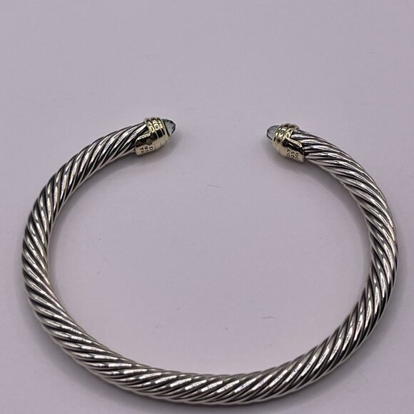 David Yurman Cable Classics Bracelet with Prasiolite in Silver with 18K Gold - Picture 6 of 9